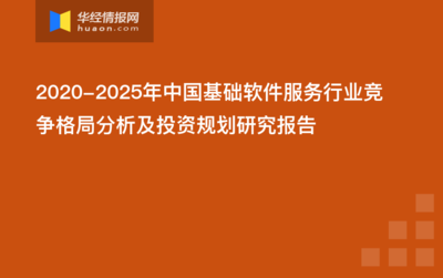 2022-2027年中国基础软件服务行业市场调查研究及发展战略研究报告